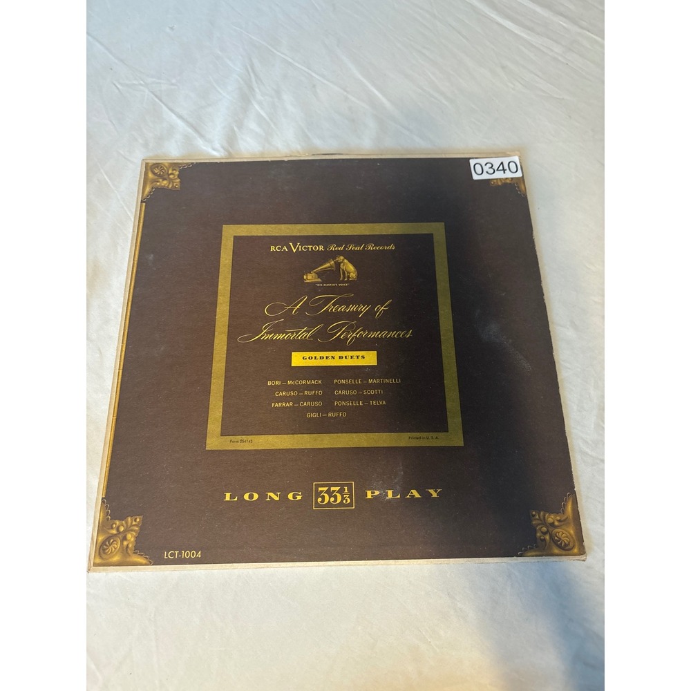 RCA Victor Golden Duets LP Record 12" Brown Good LCT-1004 Opera Compilation